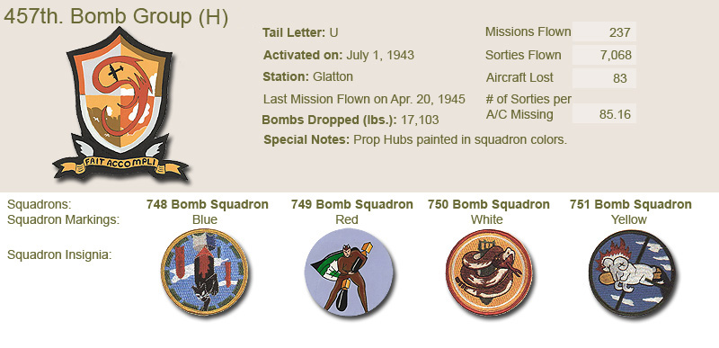 457th Bomb Group and Unit Insignias