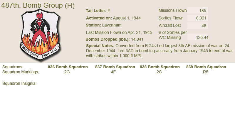 487th Bomb Group and Unit Insignias