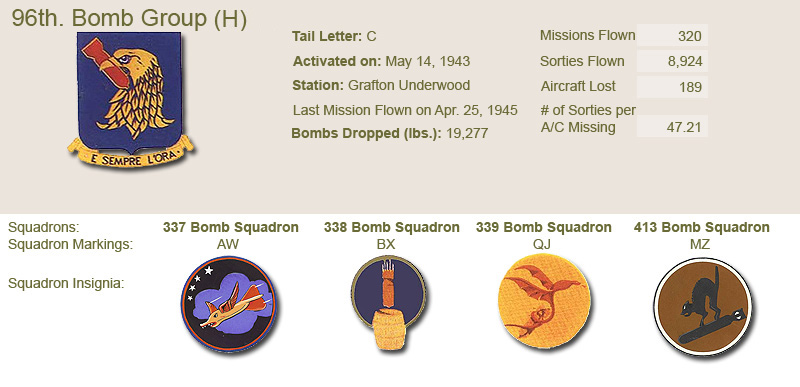 96th Bomb Group and Unit Insignias