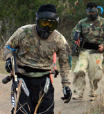 Safety first! Note the goggles are on, the barrel cover is on, and the marker is pointed down!